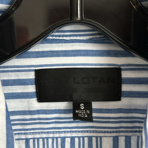 NWOT-Nili Lotan striped cotton blouse - Picture 3 of 9